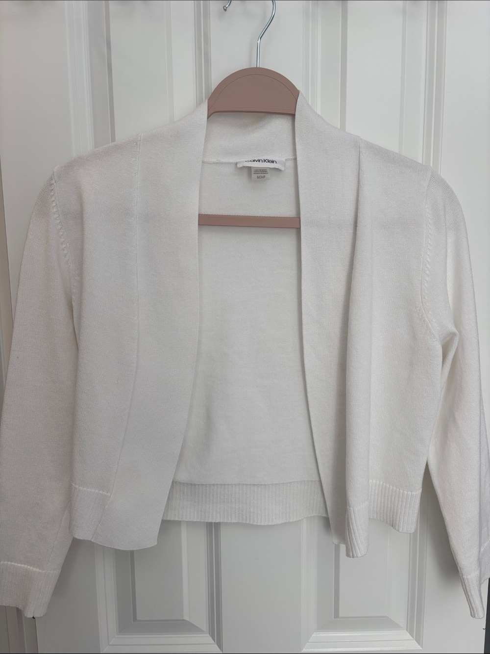 Calvin Klein Women's Open-Front Cream Cardigan
